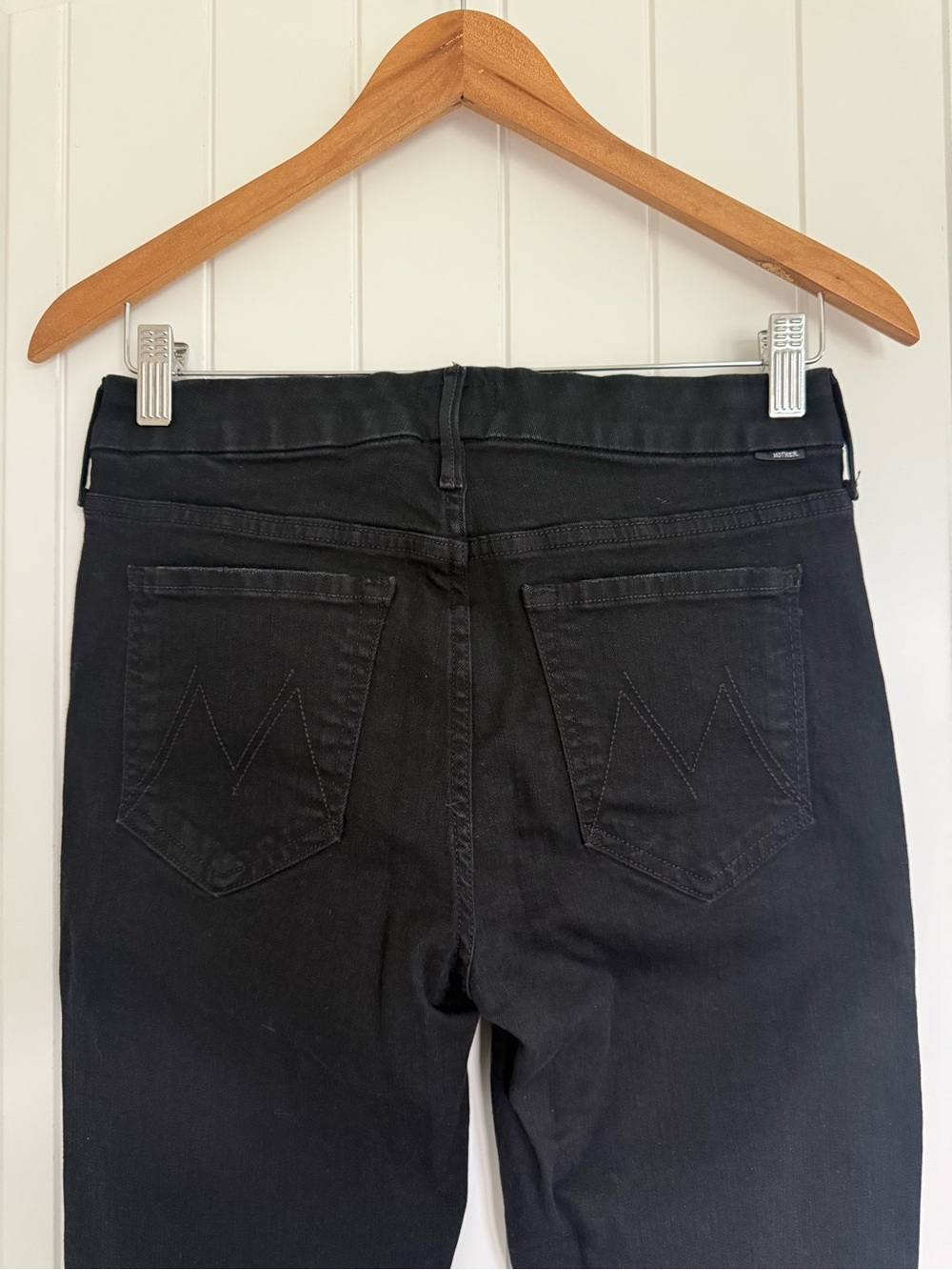 MOTHER Denim The Looker Skinny Jeans Black Not Guilty Premium Stretch Size 27 - Picture 6 of 12